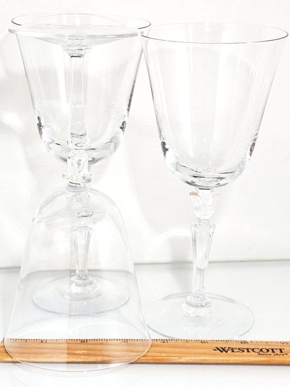 3 Fostoria Promise Goblets 7.5" Crystal water glasses elegant floral stem tulip - Picture 6 of 6